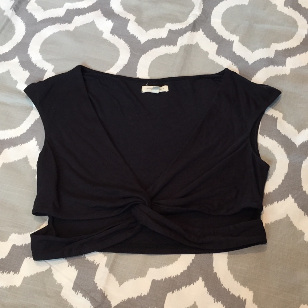 Urban Outfitters Twist front black crop top